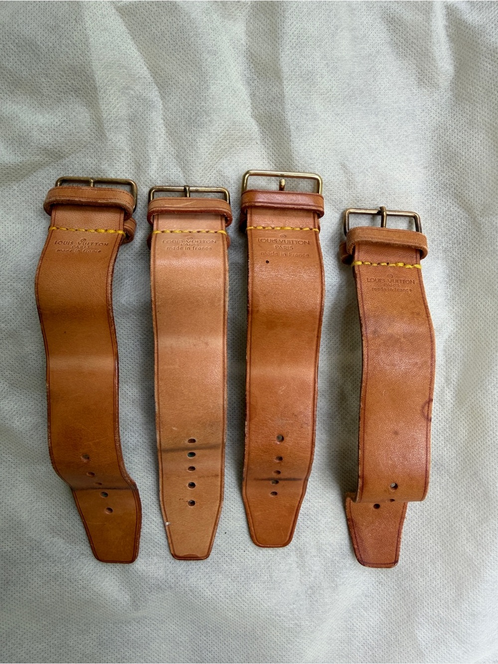 Louis Vuitton Tan Vachetta Leather Straps with Brass Buckles